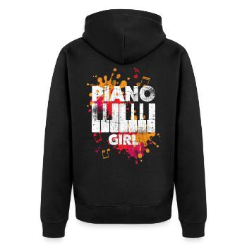 Piano fille - Veste à capuche bio Premium Unisexe - noir - Dos - Nico (187cm)