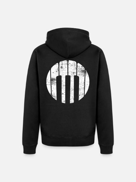 Klavier - Unisex Premium Bio Zip Hoodie - Schwarz
