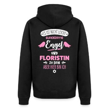 Floristin - Unisex Premium Bio Zip Hoodie - Schwarz - Hinten - Nico (187cm)