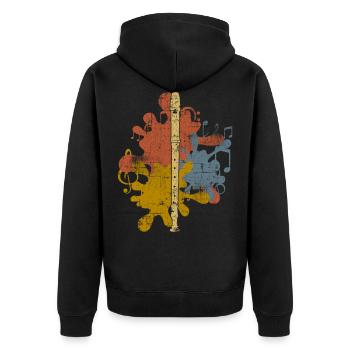 Flûte - Veste à capuche bio Premium Unisexe - noir - Dos - Nico (187cm)