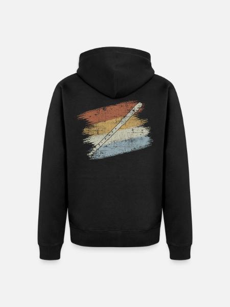 Flute - Unisex Premium Organic Zip Hoodie - black