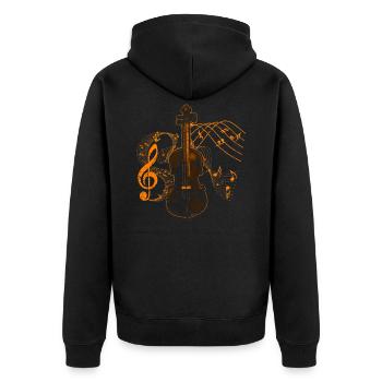 Violine Geige Musik - Unisex Premium Bio Zip Hoodie - Schwarz - Hinten - Nico (187cm)