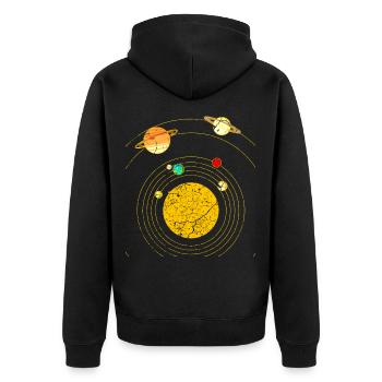 Solar system - Unisex Premium Organic Zip Hoodie - black - Back - Nico (187cm)