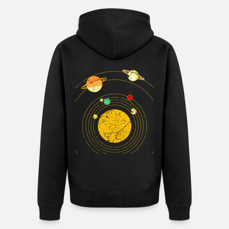 Système solaire - Veste à capuche bio Premium Unisexe - noir