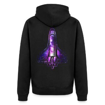 Navette spatiale fusée vaisseau spatial - Veste à capuche bio Premium Unisexe - noir - Dos - Nico (187cm)