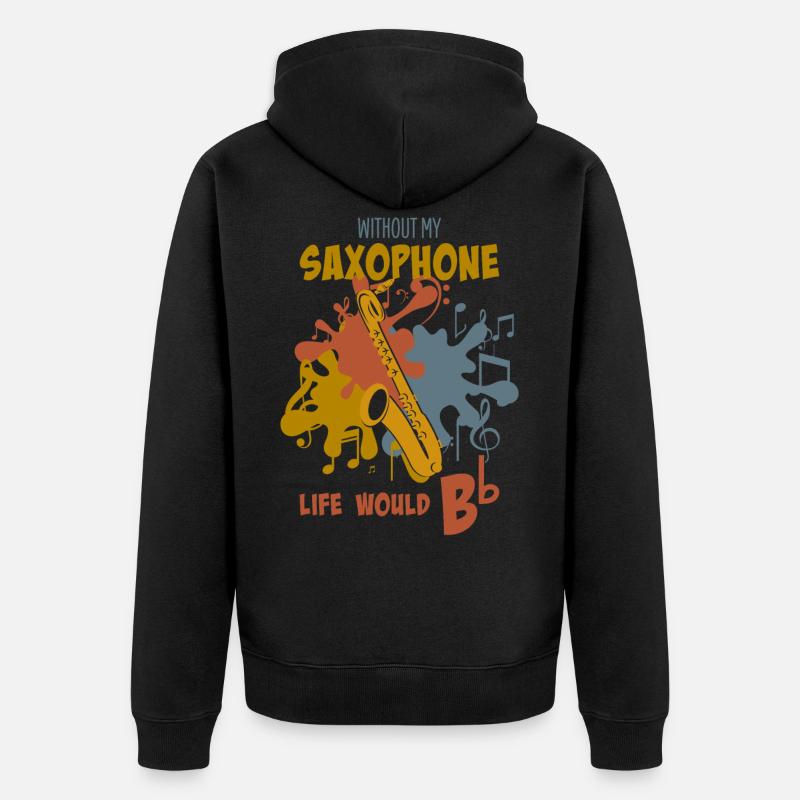 Saxophone - Veste à capuche bio Premium Unisexe - noir