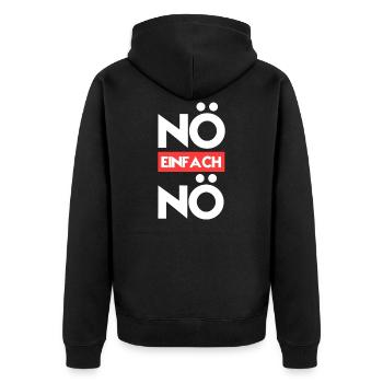 Noe Einfach Noe Protest Spruch Lustig Tocht - Unisex Premium Bio Zip Hoodie - Schwarz - Hinten - Nico (187cm)