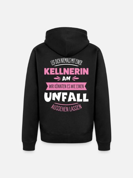 Kellnerin - Unisex Premium Bio Zip Hoodie - Schwarz