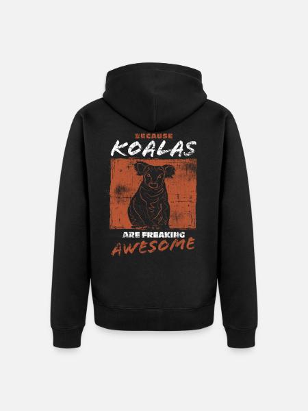 Koala - Unisex Premium Bio Zip Hoodie - Schwarz