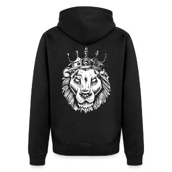 Couronne de roi lion - Veste à capuche bio Premium Unisexe - noir - Dos - Nico (187cm)