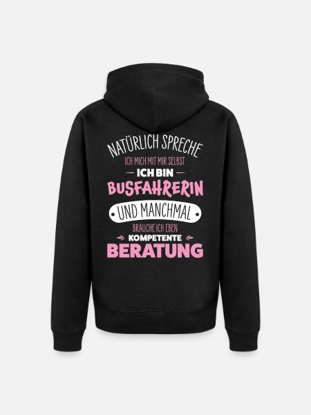 Busfahrerin - Unisex Premium Bio Zip Hoodie - Schwarz