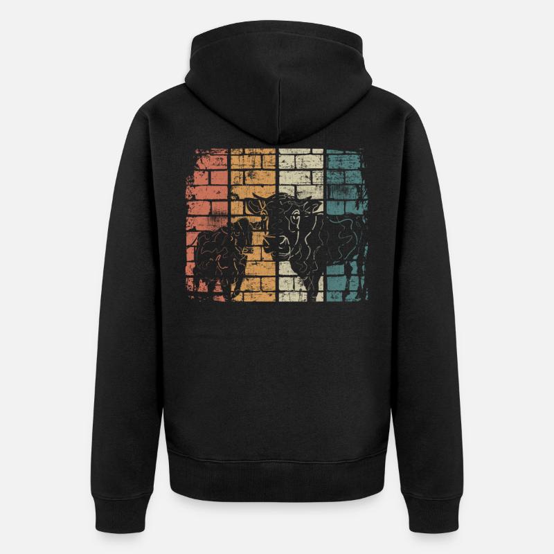 Kuh Bauer - Unisex Premium Bio Zip Hoodie - Schwarz