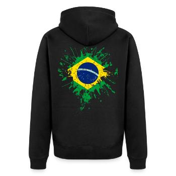 Drapeau du Brésil - Veste à capuche bio Premium Unisexe - noir - Dos - Nico (187cm)