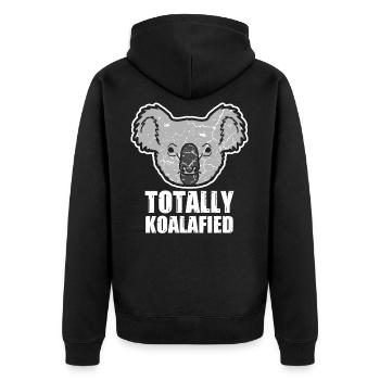 Koala Lustig Australien - Unisex Premium Bio Zip Hoodie - Schwarz - Hinten - Nico (187cm)