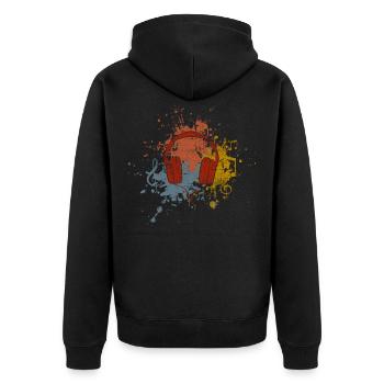 Musik - Unisex Premium Bio Zip Hoodie - Schwarz - Hinten - Nico (187cm)