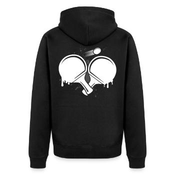 Tischtennis - Unisex Premium Bio Zip Hoodie - Schwarz - Hinten - Nico (187cm)