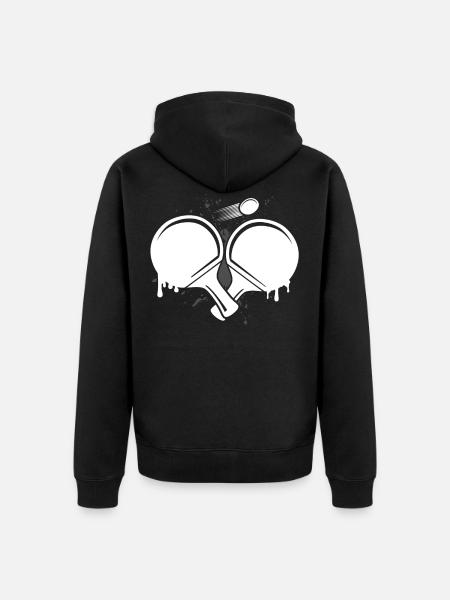 Tafeltennis - Uniseks Premium bio ziphoodie - zwart