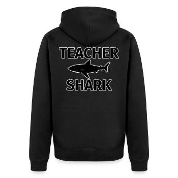 Requin enseignant. Cadeaux sympas pour les professeurs. - Veste à capuche bio Premium Unisexe - noir - Dos - Nico (187cm)