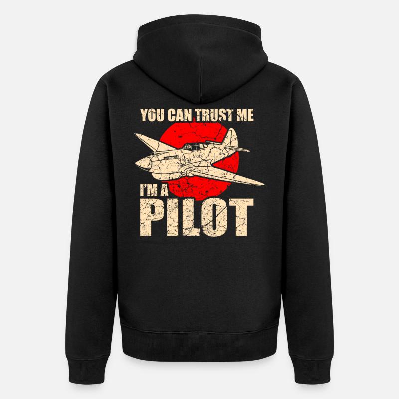 Aviateur pilote volant - Veste à capuche bio Premium Unisexe - noir