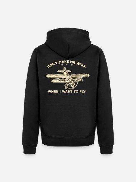 Flugzeug Fliegen Flieger Pilot - Unisex Premium Bio Zip Hoodie - Schwarz