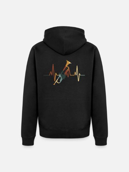 Trumpet - Unisex Premium Organic Zip Hoodie - black