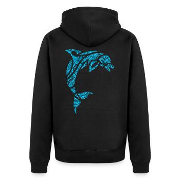 dauphin - Veste à capuche bio Premium Unisexe - noir - Dos - Nico (187cm)