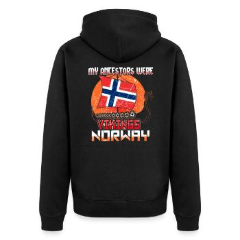 Norvège Drapeau norvégien Navire Viking - Veste à capuche bio Premium Unisexe - noir - Dos - Nico (187cm)