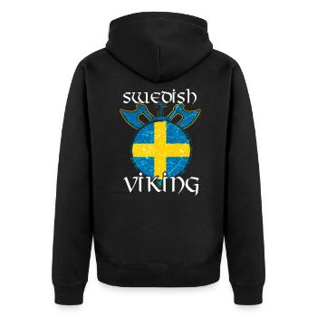 Suède Suédois Vikings Suédois - Veste à capuche bio Premium Unisexe - noir - Dos - Nico (187cm)