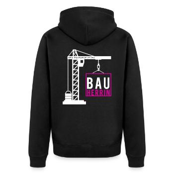 Client house family construction site client gift - Unisex Premium Organic Zip Hoodie - black - Back - Nico (187cm)