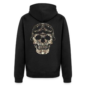 Motards Skull crâne - Veste à capuche bio Premium Unisexe - noir - Dos - Nico (187cm)