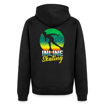 Inline Skating Inline Skating - Unisex Premium Organic Zip Hoodie - black - Back - Nico (187cm)