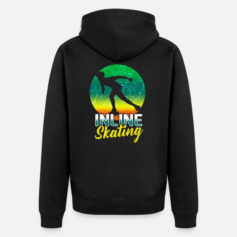 Inline Skating Inline Skating - Unisex Premium Organic Zip Hoodie - black