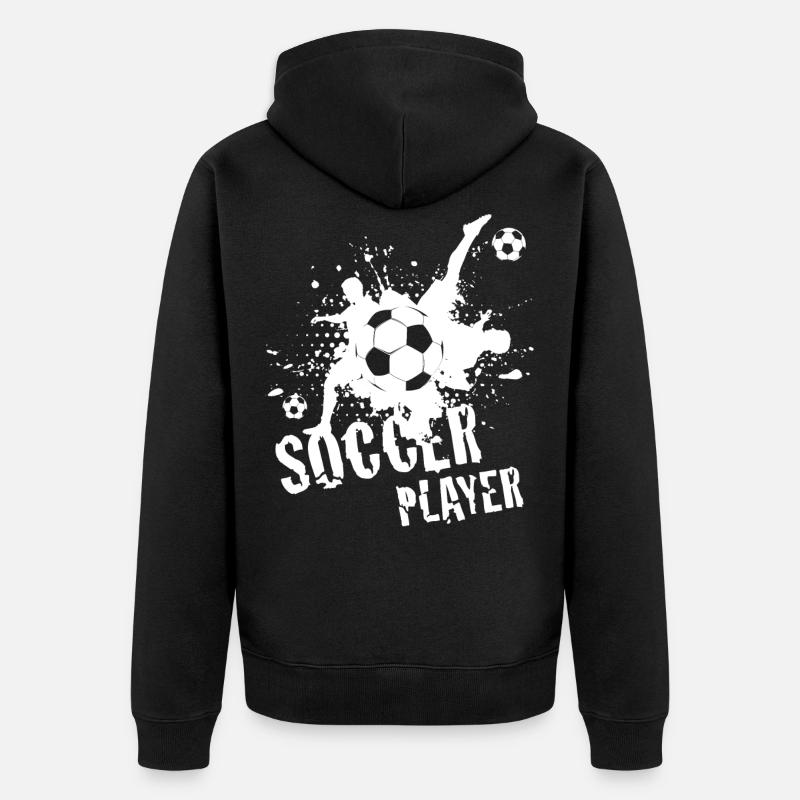Footballeur footballeur - Veste à capuche bio Premium Unisexe - noir
