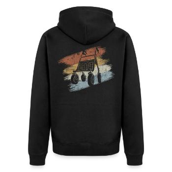 Rollator - Unisex Premium Organic Zip Hoodie - black - Back - Nico (187cm)
