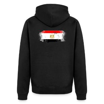 Egypt - Unisex Premium Organic Zip Hoodie - black - Back - Nico (187cm)