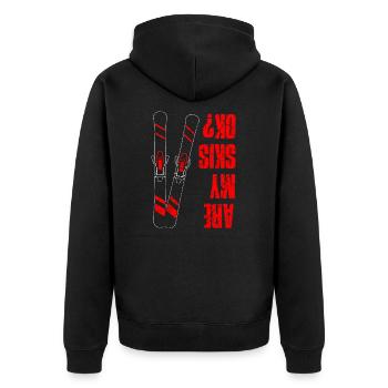 Ski skiing skier skier - Unisex Premium Organic Zip Hoodie - black - Back - Nico (187cm)