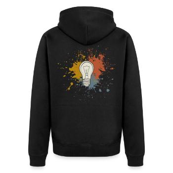Light bulb - Unisex Premium Organic Zip Hoodie - black - Back - Nico (187cm)