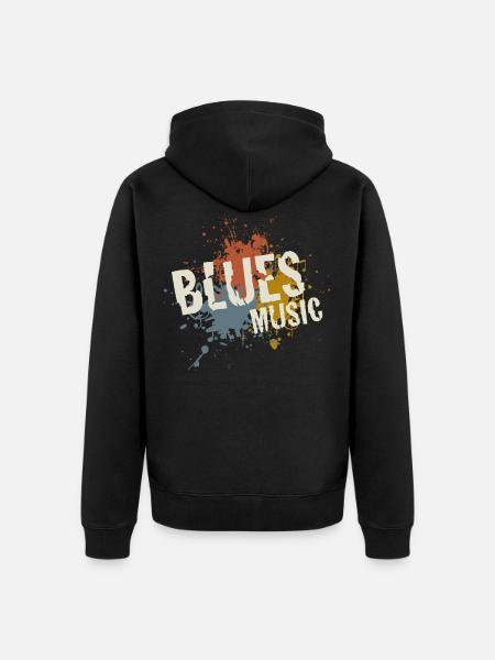 Blues - Unisex Premium Organic Zip Hoodie - black