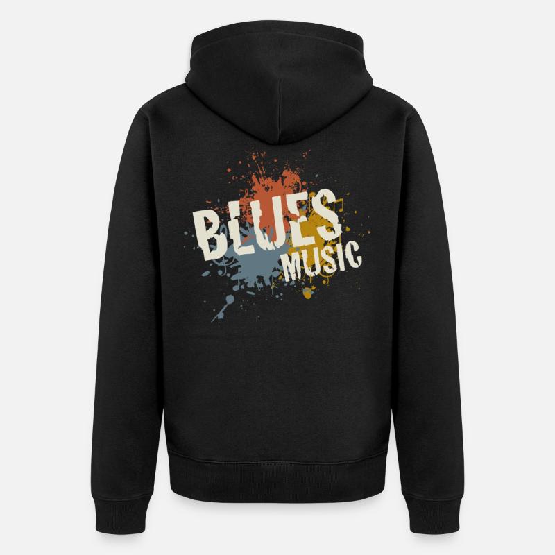 Blues - Unisex Premium Bio Zip Hoodie - Schwarz