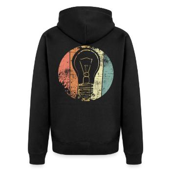 Light bulb - Unisex Premium Organic Zip Hoodie - black - Back - Nico (187cm)