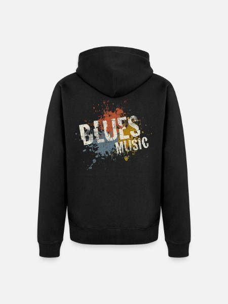 Blues - Unisex Premium Organic Zip Hoodie - black