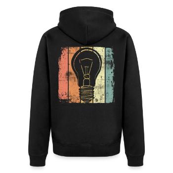 Nerd - Unisex Premium Organic Zip Hoodie - black - Back - Nico (187cm)