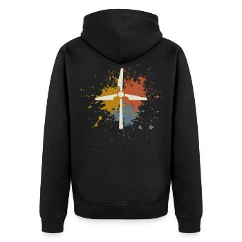 Énergie éolienne - Veste à capuche bio Premium Unisexe - noir - Dos - Nico (187cm)