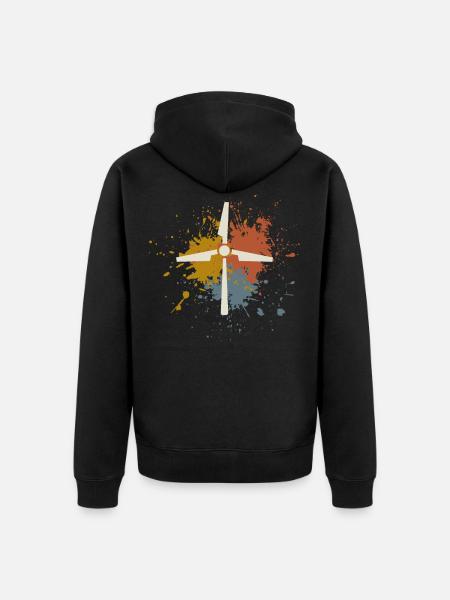 Wind power - Unisex Premium Organic Zip Hoodie - black