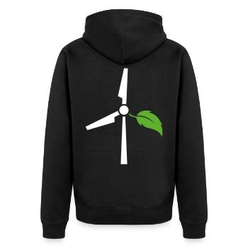 Énergie éolienne - Veste à capuche bio Premium Unisexe - noir - Dos - Nico (187cm)