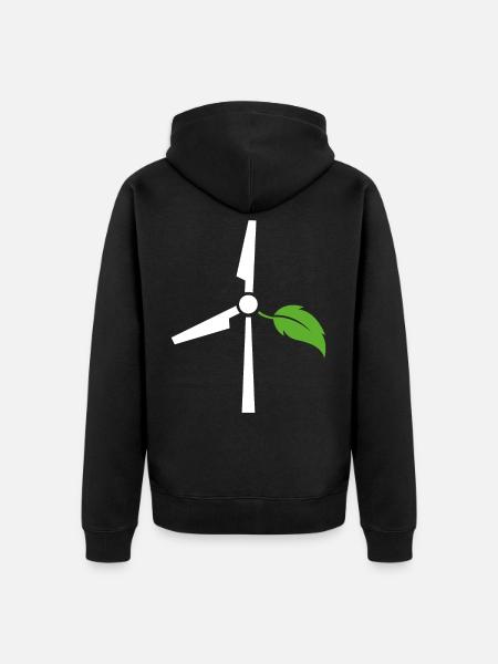 Wind power - Unisex Premium Organic Zip Hoodie - black