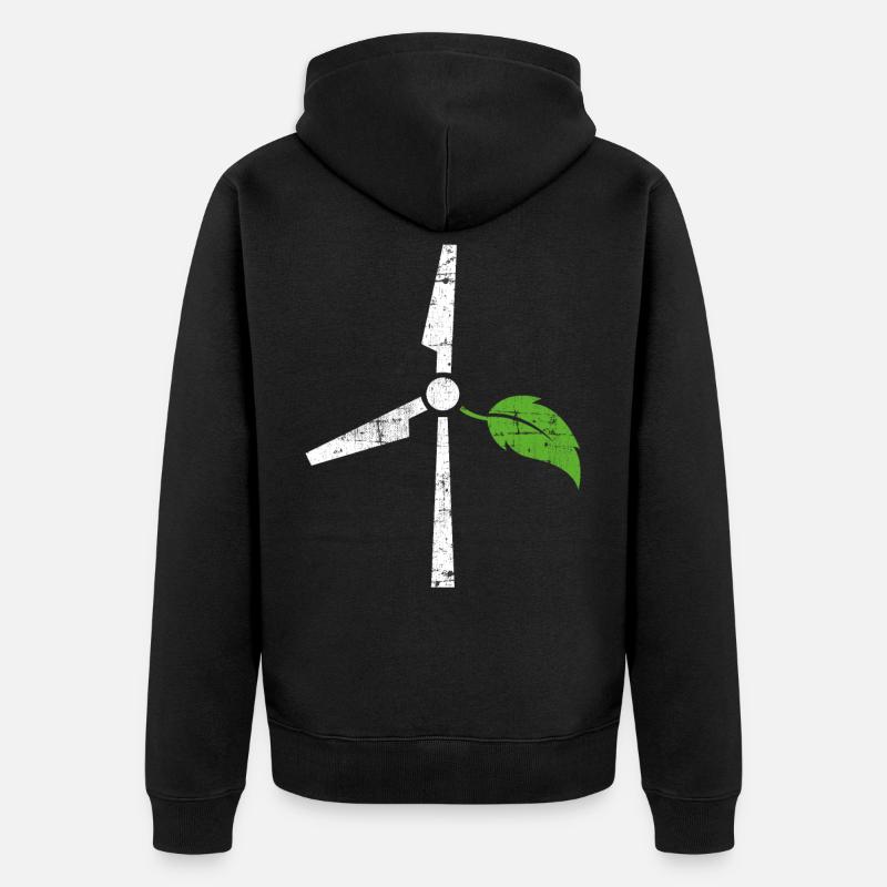 Protection de l’environnement éolien - Veste à capuche bio Premium Unisexe - noir