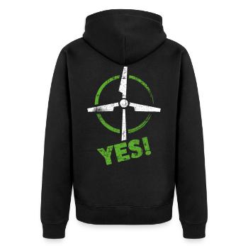Énergie éolienne - Veste à capuche bio Premium Unisexe - noir - Dos - Nico (187cm)