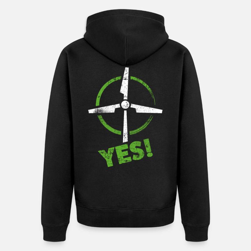 Énergie éolienne - Veste à capuche bio Premium Unisexe - noir