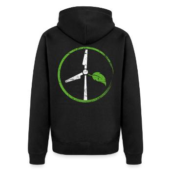 Énergie éolienne - Veste à capuche bio Premium Unisexe - noir - Dos - Nico (187cm)